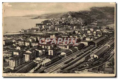 Stara pocztówka Ventimiglia Trains