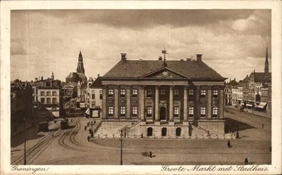 Groningen — Grote Markt com Raadhuis — Ed. Weenenk & Snel, Den Haag