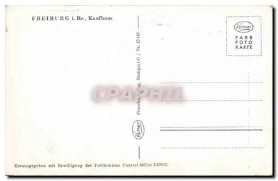 Hôtel de ville de Fribourg — widok z placu — wydawca Kommos, nr 15143 — Rewers