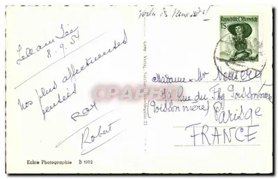 Zell am See z Vitreiteinhorn, 3204 m — Autentyczna fotografia B 1952 — Rewers