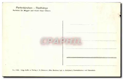 Stara pocztówka Partenkirchen Riedhange — Rewers