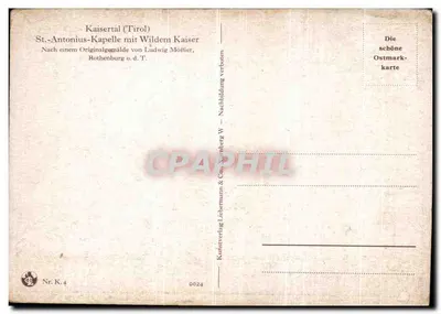 Kaisertal (Tyrol) — Kostel św. Antoniego z Wildem Kaiserem — L. Mößler pinx. — Rewers