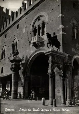Ferrara - Estátua dos Duques Niccolò e Borso d'Este — Éd. Cartovendita, Bologna