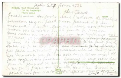 Košice — główna ulica z kościołem — wydawca Lichtig, nr 549 — Rewers