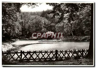 Lago em um parque florestal — vista com pontão — Verlag H. Portz, Saarbrücken