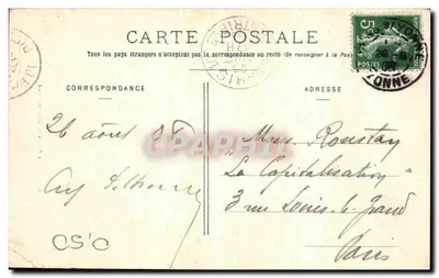 Bilhete postal antigo Sens A porta do Arcebispo — Verso