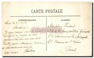 Sens — Barragem Saint-Martin — LL, n°118 — Verso