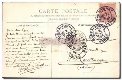 Cartolina d'epoca Sens Place de la République — Verso