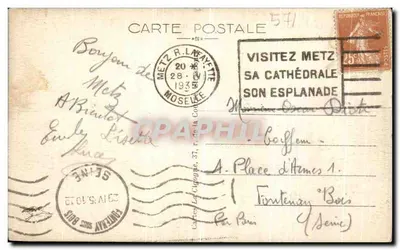 Metz — Kąt miasta, widziany z brzegów Moseli — Karty La Clypogue, nr 10113 — Rewers