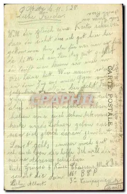 Metz - Plac Esplanade — widok z parku z mostem i fontanną — n°231 — Rewers