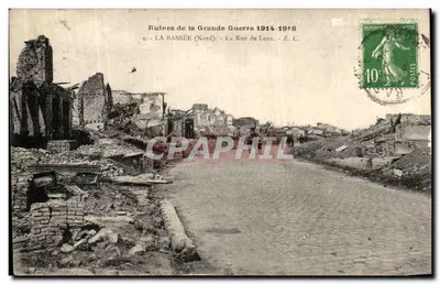 Ruïnes van de Grote Oorlog 1914-1918 — LA BASSÉE (Nord) - De Rue de Lens - E.C.