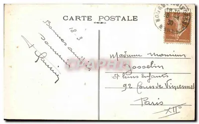 Stara pocztówka Camp Mourmelon Le Grand i Chalons Widok wykonany z powietrza Militaria — Rewers