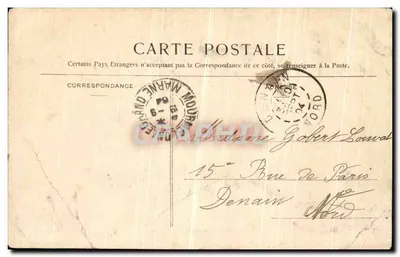 Bilhete postal antigo Mourmelon Vista dos Barracões Militares — Verso