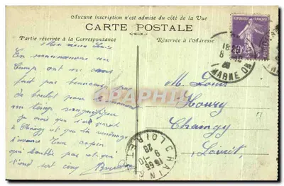 Camp de Chalons - Quartier National - Widok z lotu — Librairie Militaire Guérin, Mourmelon-le-Grand — Rewers