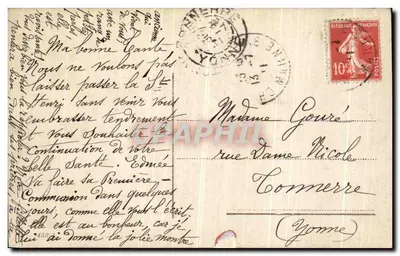 Paisagem rural com mulher com balde — Châlons, 13 de julho — Lisette — Verso