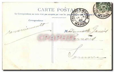 Chalons-sur-Marne — Caisse d'Épargne (éditeur Prasson, n°40) — Verso