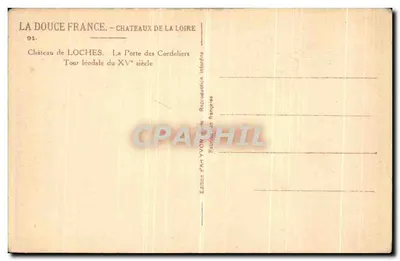 Castillo de Loches — Torre feudal del siglo XV — Edición d'Art YVON — Reverso