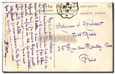 Stara pocztówka Amboise La Lorie i zamok — Rewers
