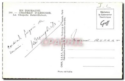 Chiesa di San Huberto — Castello di Amboise — Editore Greff, Parigi — Verso