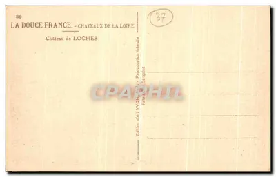 Castelo de Loches — Castelos da Loire — Edição de Arte YVON, Paris — Verso