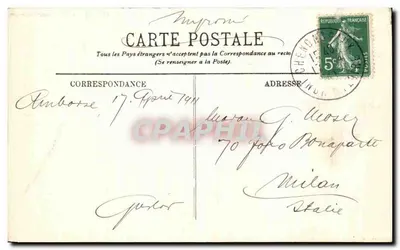 Amboise — Katedra św. Huberta — Grobowiec Leonarda da Vinci — MM. — Rewers