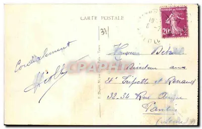 Tours (Indre-et-Loire) — Panorama da Torre Carlemagne, da Basílica São Martinho e da parte oeste da cidade — A.P. — Verso