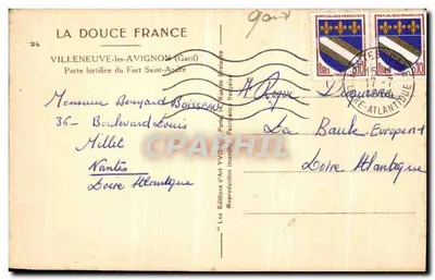 Villeneuve-lès-Avignon — Versterkte poort van Fort Saint-André — Les Éditions d'Art YVO7 — Achterkant