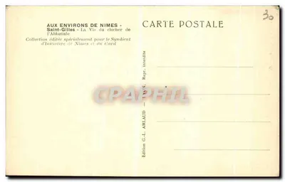 Saint-Gilles — O campanário da Abbatiale — Edição G.-L. Arlaud — Verso