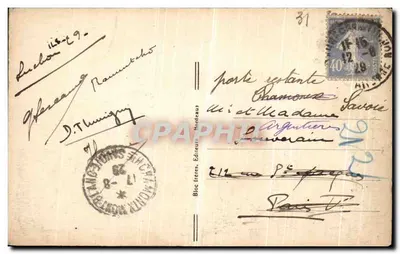 Arredores de LUCHON — Estrada do Lago Mâdeleine — La Chevelure — Bloc frères, Bordeaux, n° 414 — Verso