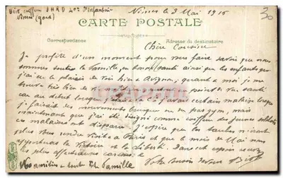 Nîmes - Wieża zegarowa — Stara pocztówka n°14, wydane przez Vanasse — Rewers