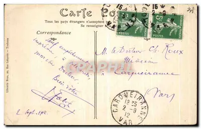 Stara pocztówka Toulouse Le Cloitre Galeria Zewnętrzna — Rewers
