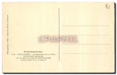 Place du Recouvrement — Toulouse — Héliogravure 'Elfe' n°20 — Verso