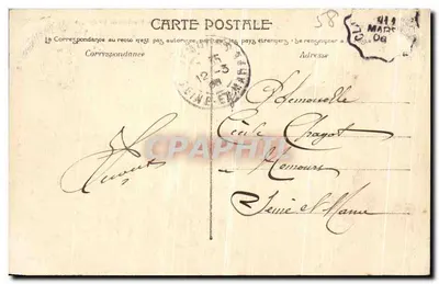 Cartolina d'epoca In Morvan Lago dei Settons Passeggiata in Barca — Verso