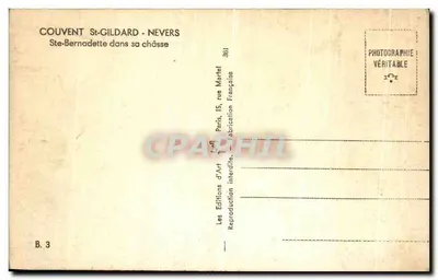 Święta Bernadetta — w swojej szkatułce — Wydawnictwo St-Gildard, Nevers — Rewers