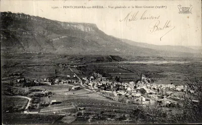 Pontcharra-sur-Bréda — Vista geral e o Mont Granier (1938m) — E. Reynaud, Editor, Chambéry, n°1320