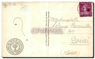 Sint Bernadette — beeld door Fr. M. Bernard — uitgave Yvon — Achterkant