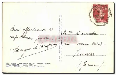 Val-d'Isère — Cabeça de Solaise e Ponta das Laissières — Coleção Marchand — editor Cima — Verso