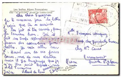 As belas Alpes Francesas — Estrada de Combe-Laval — Edição Art Grenoble — Verso