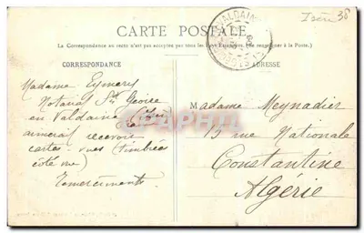 St-Geoire-en-Valdaine — Praça da Basculle e Estrada de Voiron — editor J. Porta, n° 38 — Verso