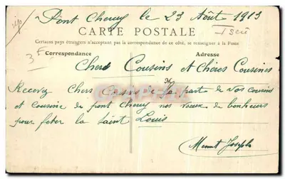 Bilhete postal antigo Cremieu O Castelo Delphinal de Saint Laurent — Verso