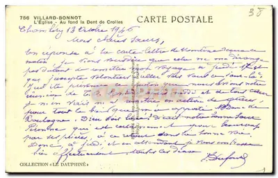 A Igreja — No fundo, a Dente de Crolles — Villard-Bonnot, editor 756 — Verso