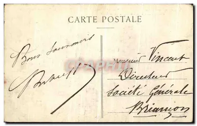 Bilhete postal antigo Vina L Igreja L Hotel de Ville e o Campo de Mars Panorama dos Ecouges e Malleval — Verso