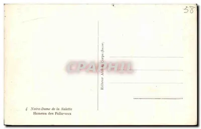 Notre-Dame de la Salette — Hameau des Fallavaux — Editor Alzina Corps (Isère) — Verso