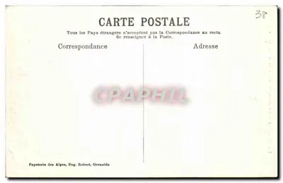 Dauphiné — La Grave, brzegi rzeki Romanche — Papeterie des Alpes, Eug. Robert, Grenoble — Rewers