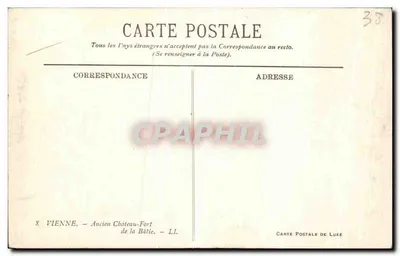 Velho Castelo-Forte de La Bâtie — Viena — Carta Postal de Luxo — Verso