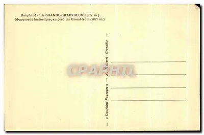 La Grande-Chartreuse — vue panoramique du village au pied du Grand-Som — éditeur A. Mollarret - Grenoble — Verso