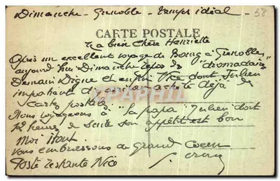 Grenoble — Vista Geral e o Cours St-André — Fot. Combier, Macon — Verso