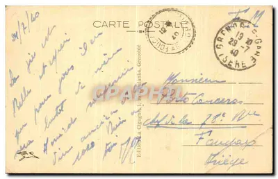 Grenoble — L'Isère et les Alpes — Éditeur La Cigogne, n°35 — Verso