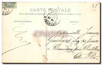 Grenoble - Katedra i Pomnik Sto lat — Cliché A. V., Kolekcja L. P., n° 199 — Rewers