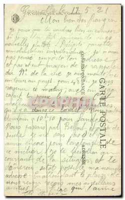 Grenoble — Plac Konstytucji i łańcuch Alp — P. GAUDE, fot. wyd. — numer 259 — Rewers